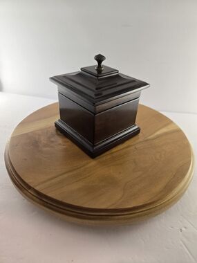 Bombay Co Mahogany Musical Ring Jewelry Box, Vintage